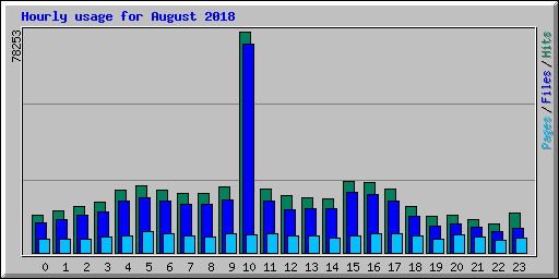 Hourly usage for August 2018